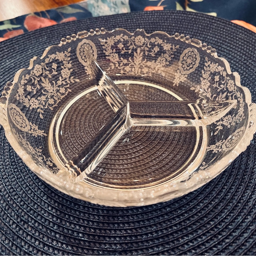 Vintage Tiffin Divided Relish Dish